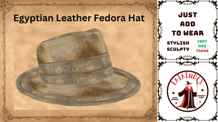 Egyptian Leather Fedora Hat