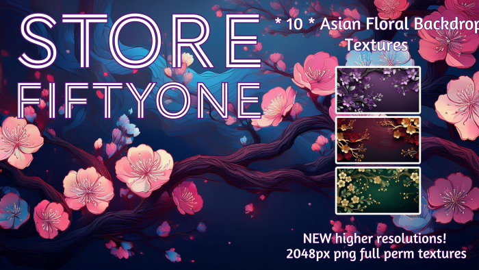 10 Asian-Style Floral photo backdrop textures - Store FiftyOne