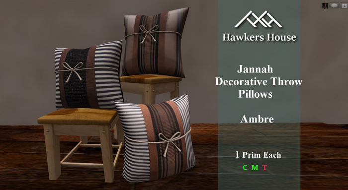 *HH* Jennah Decorative Throw Pillow Ambre