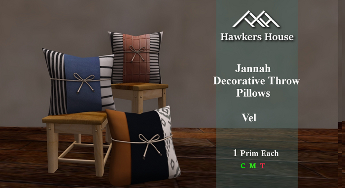 *HH* Jennah Decorative Throw Pillow Vell