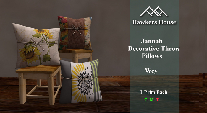 *HH* Jennah Decorative Throw Pillow Wey