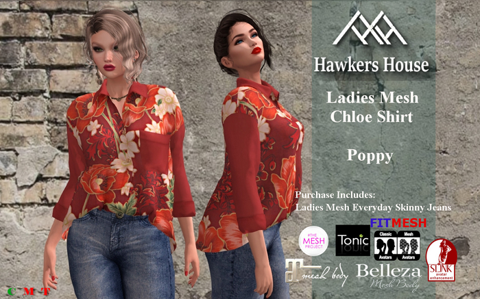 *HH* Ladies Mesh Chloe Shirt Poppy