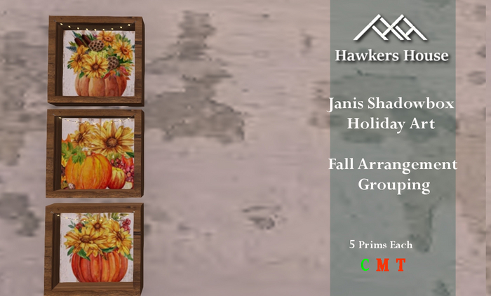 *HH* Janis Shadowbox Holiday Art Fall Arrangements