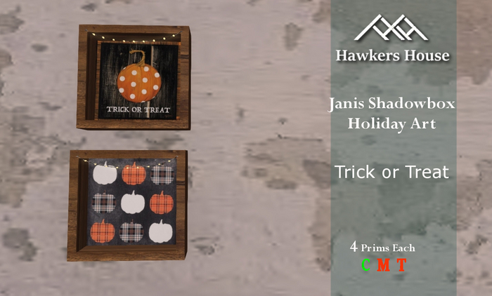 *HH* Janis Shadowbox Holiday Art Trick or Treat