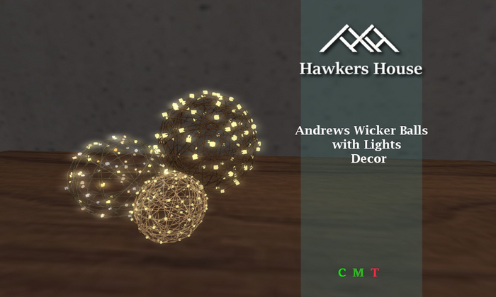 *HH* Andrews Wicker Ball with Lights