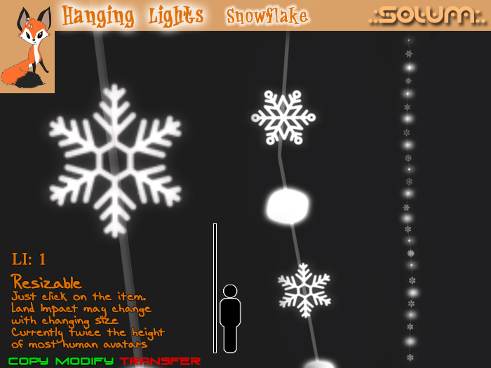 .:Solum:. Hanging Lights - Snowflakes (Resizable)