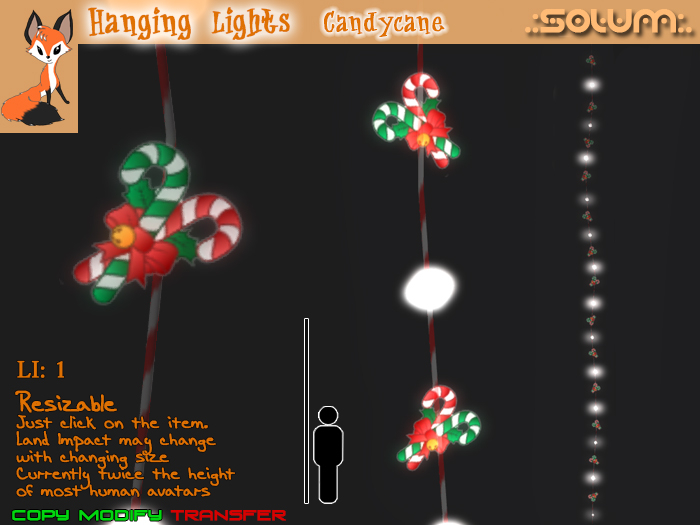 .:Solum:. Hanging Lights - Candycanes (Resizable)