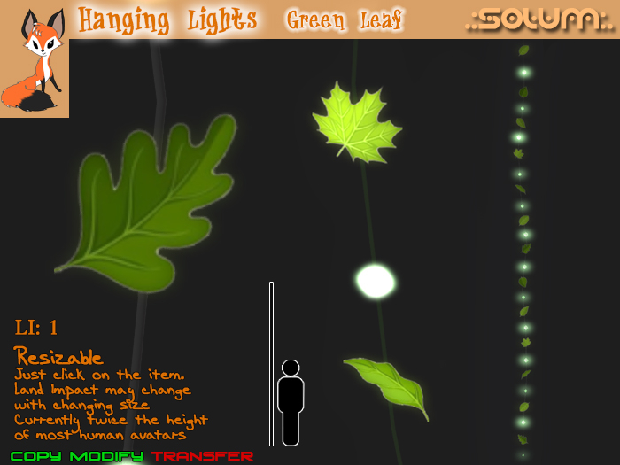 .:Solum:. Hanging Lights - Green Leaves (Resizable)
