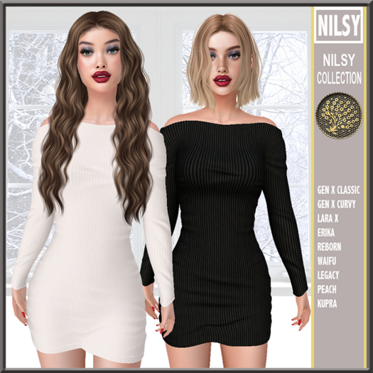 OFF THE SHOULDER KNIT DRESS,2OPTIONS