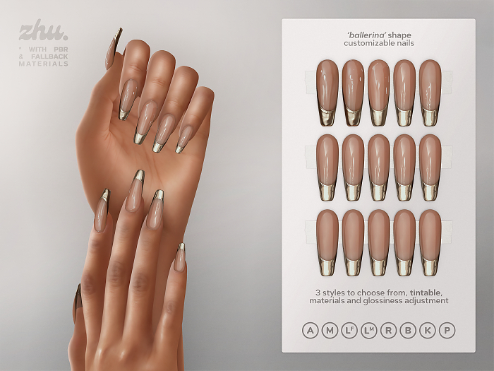 zhu. Khaki mesh nails