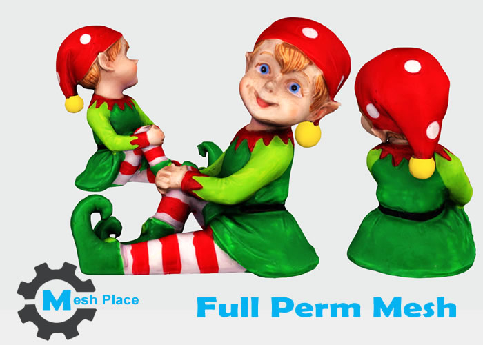 Mesh Place - Christmas Elf Statue  Full Perm