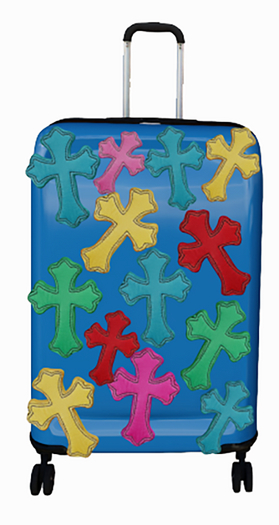 Hollyhood Cross Colored Suitcase - Royal