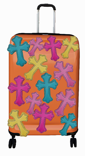 Hollyhood Cross Colored Suitcase - Orange