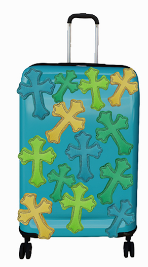 Hollyhood Cross Colored Suitcase - Blue