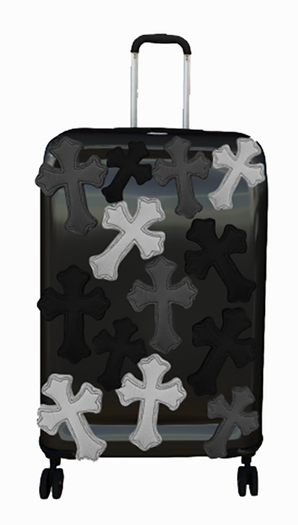 Hollyhood Cross Colored Suitcase - Black