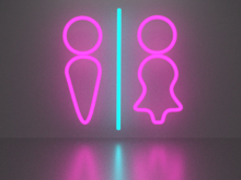 WC neon sign Full Permission
