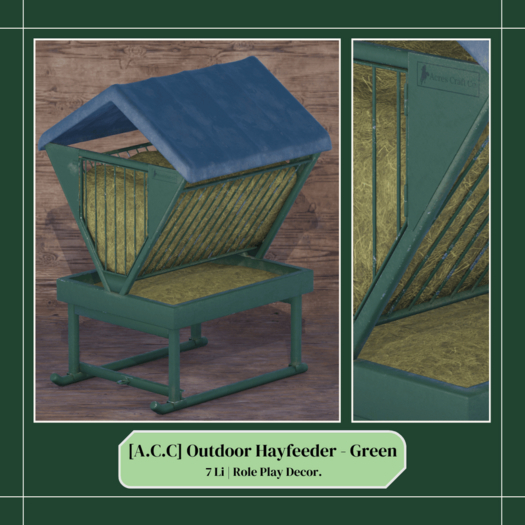 Acres Craft Co. Outdoor Hayfeeder Green