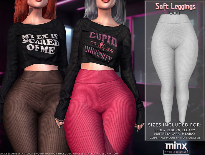Minx - Soft Leggings - White (add me)