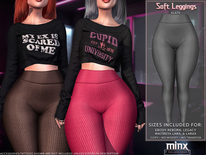 Minx - Soft Leggings - Slate (add me)