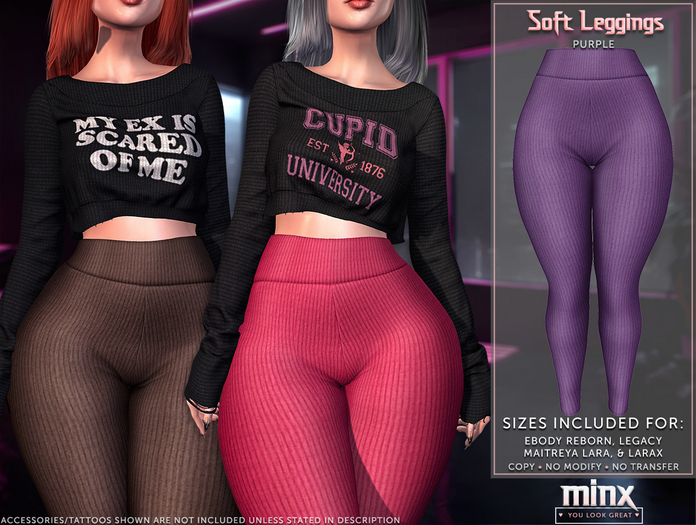 Minx - Soft Leggings - Purple (add me)