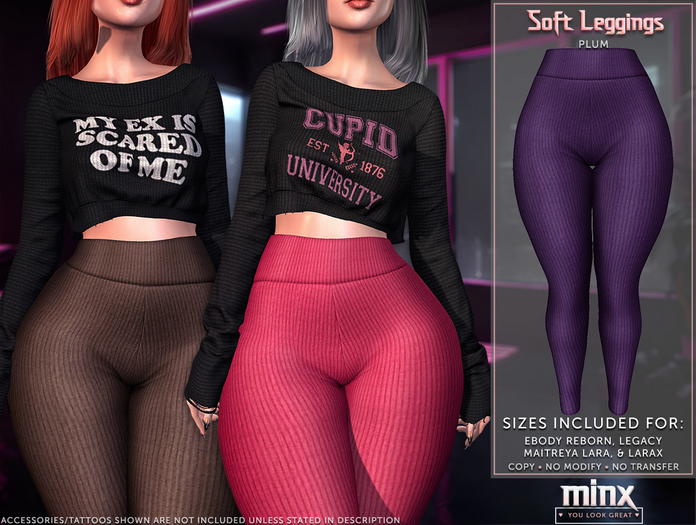 Minx - Soft Leggings - Plum (add me)