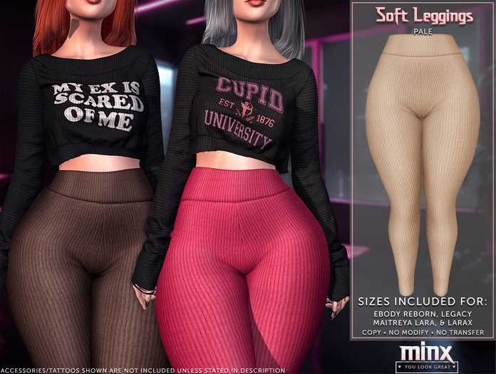 Minx - Soft Leggings - Pale (add me)