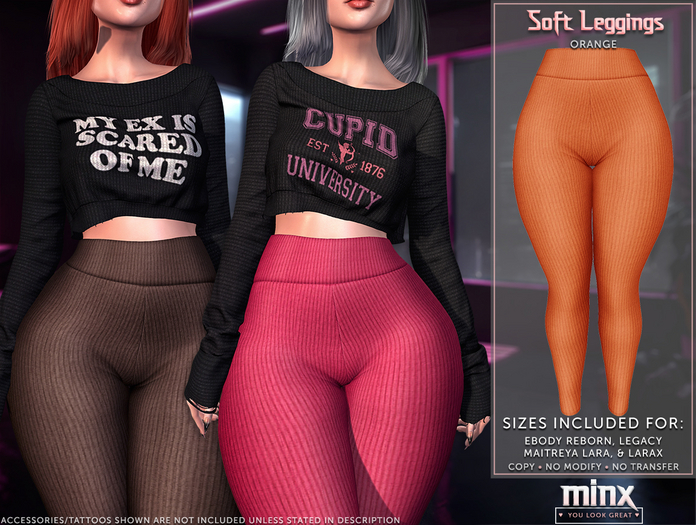 Minx - Soft Leggings - Orange (add me)
