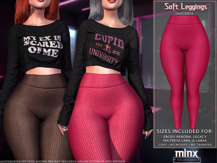 Minx - Soft Leggings - Magenta (add me)