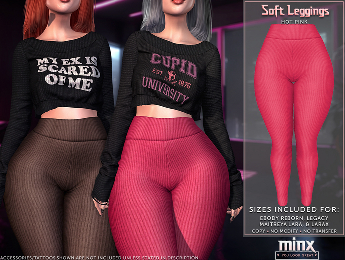 Minx - Soft Leggings - Hot Pink (add me)
