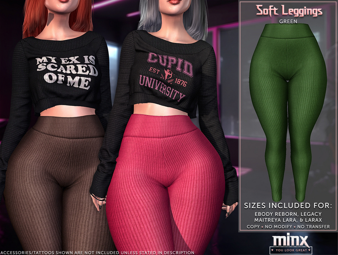 Minx - Soft Leggings - Green (add me)