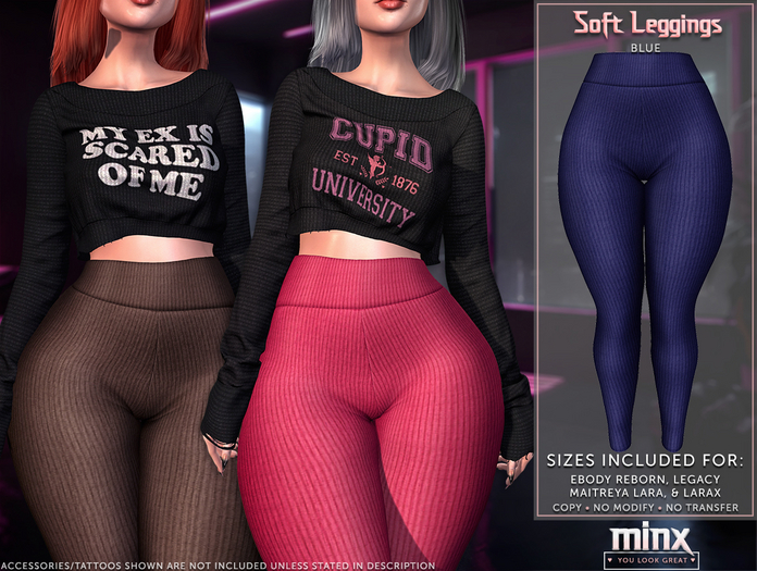 Minx - Soft Leggings - Blue (add me)