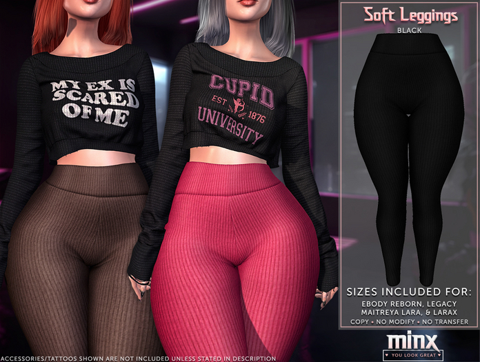 Minx - Soft Leggings - Black (add me)