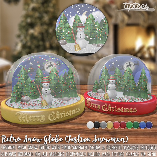 . tiptoes - Retro Snow Globe - Festive Snowman