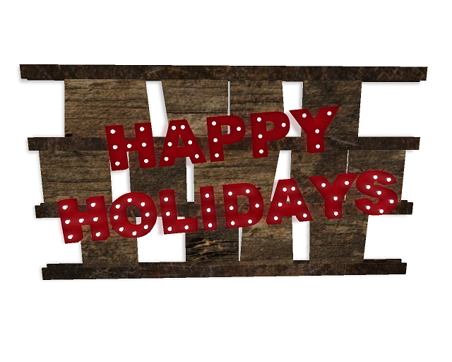 Happy Holidays Lit Sign on Wood and Metal