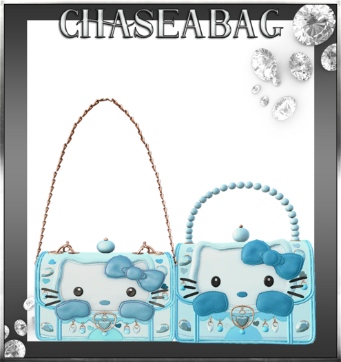 Light Blue "Kitty Kisses" Handbag