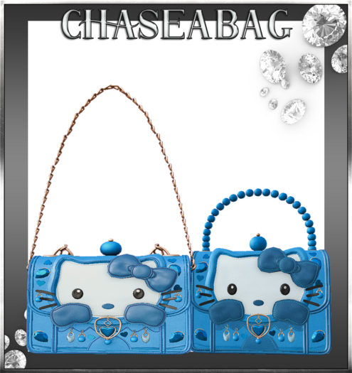 Blue "Kitty Kisses" Handbag