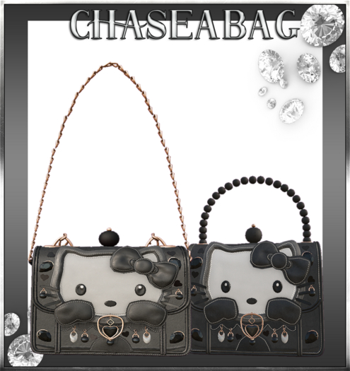 Black "Kitty Kisses" Handbag