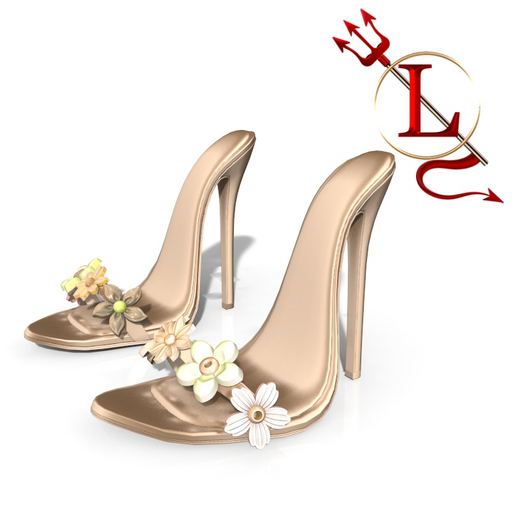 Tan Flower Heels Kupra