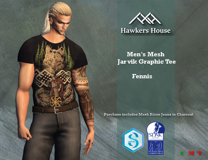 *HH* Men's Mesh Jorvik Graphic Tee Fenris