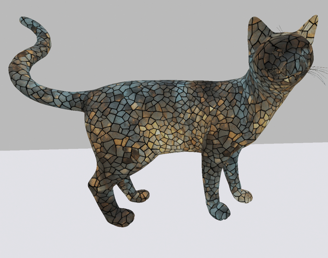 Cracked Metal Siamese Cats - Style 2 - Full Perm