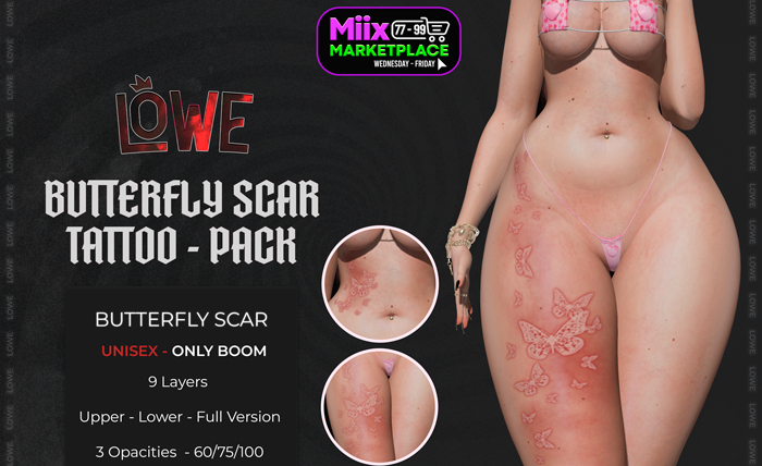 ! Lowe - Butterfly Scar Tattoo - Pack
