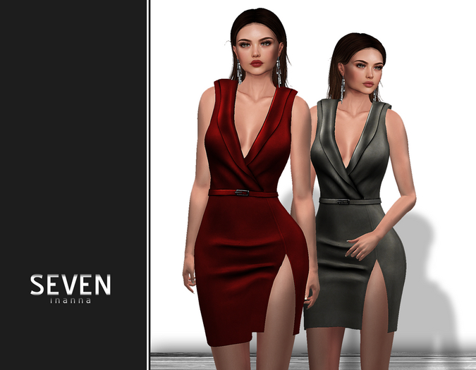SEVEN - Inanna Mesh Dress (red - gray)