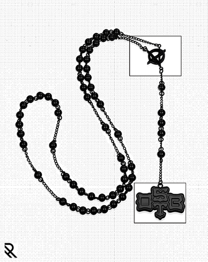 PENDANT NECKLACE - R0SARY - [ALLBLK] (M)