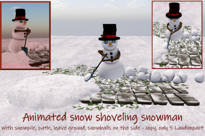 C.M.D. - Animated snow shoveling snowman w. all NEW VB