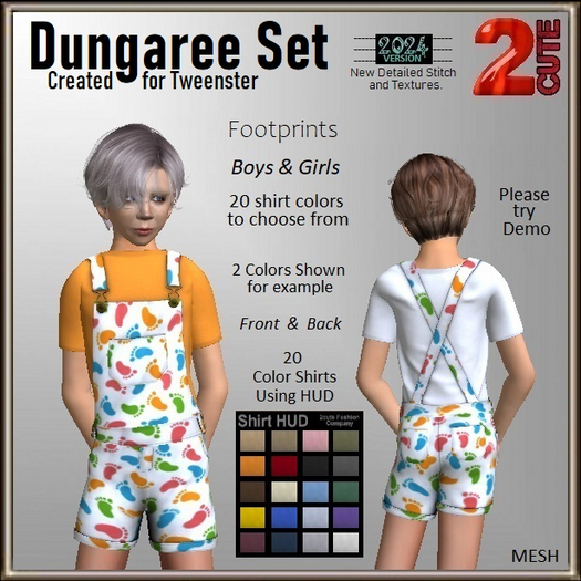 Dungaree Set [2cute] Footprints