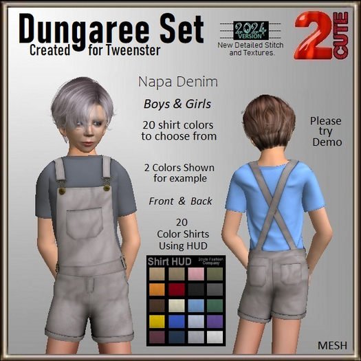 Dungaree Set [2cute] Napa Denim