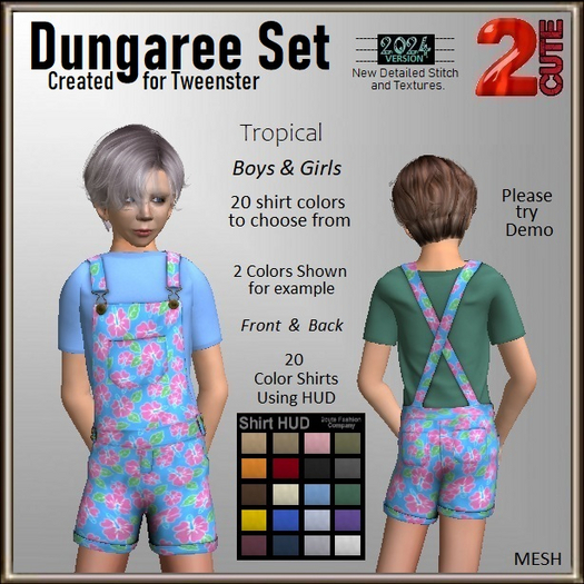 Dungaree Set [2cute] Tropical
