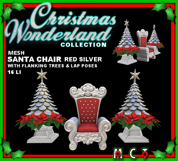 Santa Chair Red and Silver