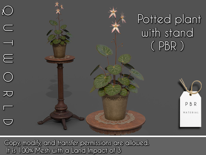.::QUTWORLD Potted plant with stand_PBR::.FP