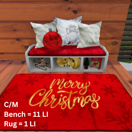 Christmas Entry Bench-Decorated